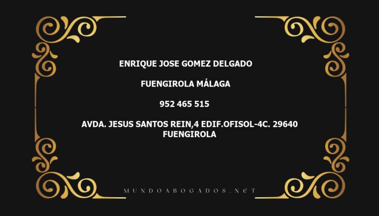 abogado Enrique Jose Gomez Delgado en la localidad de Fuengirola