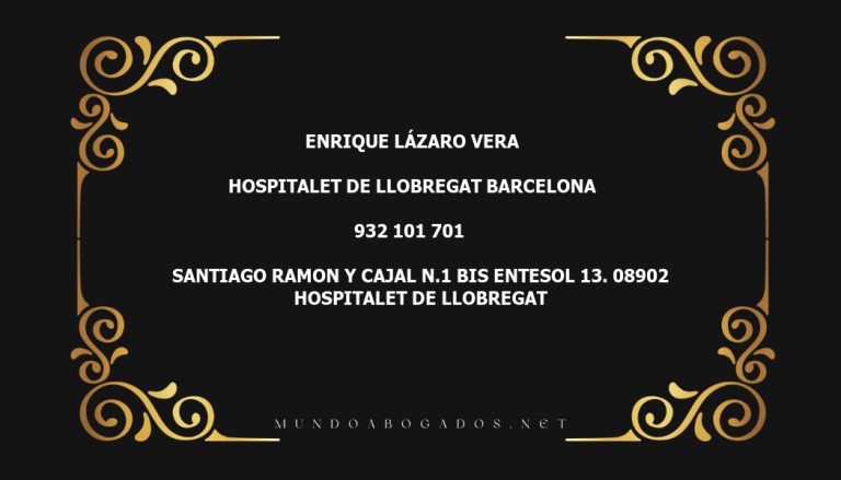 abogado Enrique Lázaro Vera en la localidad de Hospitalet de Llobregat