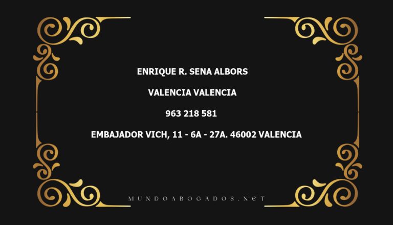 abogado Enrique R. Sena Albors en la localidad de Valencia