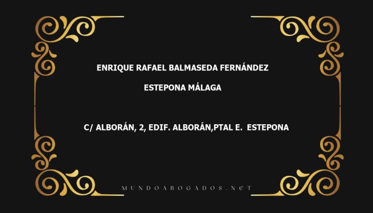 abogado Enrique Rafael Balmaseda Fernández en la localidad de Estepona