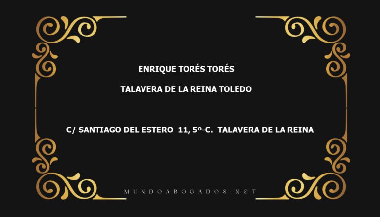 abogado Enrique Torés Torés en la localidad de Talavera de la Reina