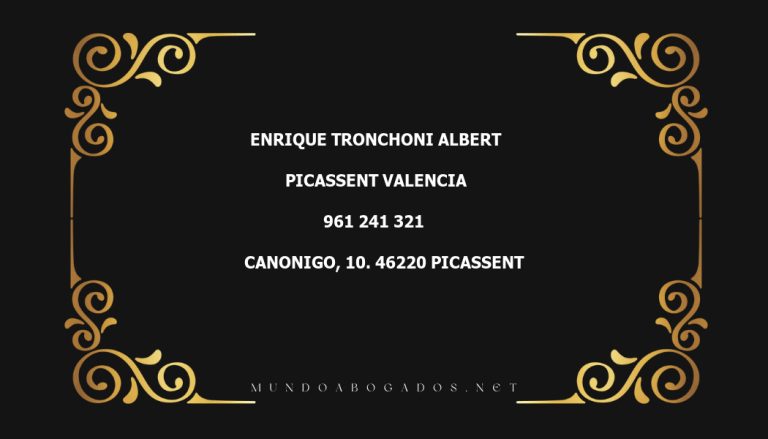 abogado Enrique Tronchoni Albert en la localidad de Picassent