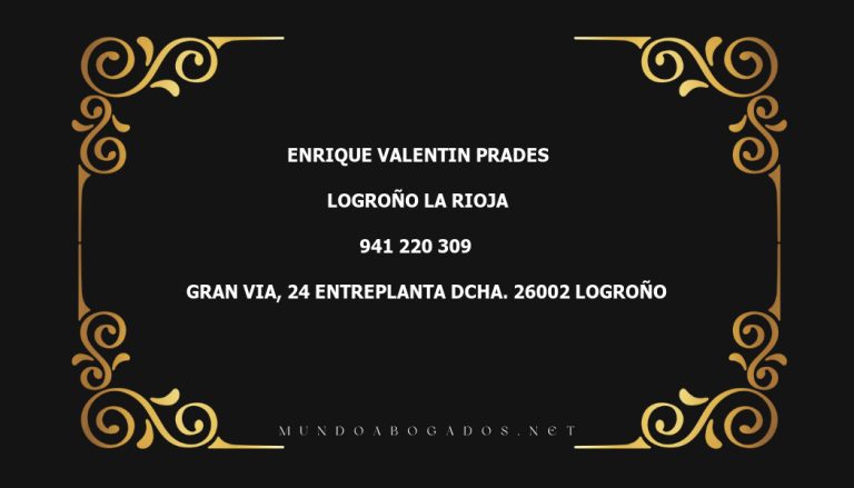 abogado Enrique Valentin Prades en la localidad de Logroño