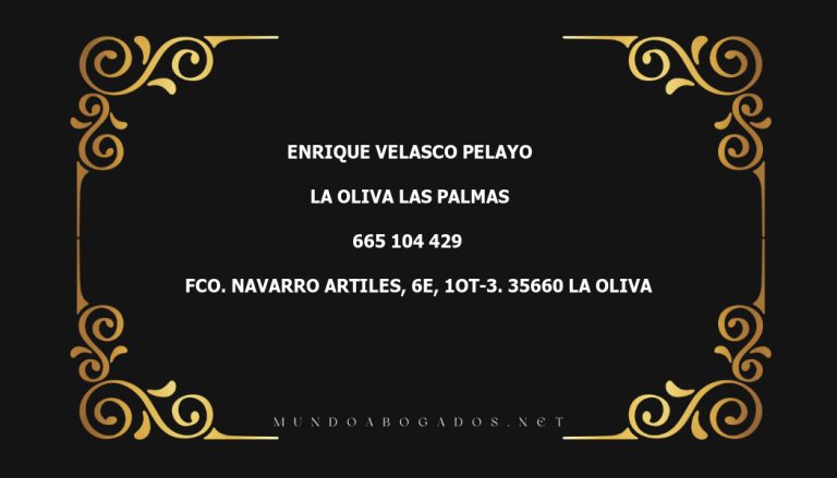 abogado Enrique Velasco Pelayo en la localidad de La Oliva