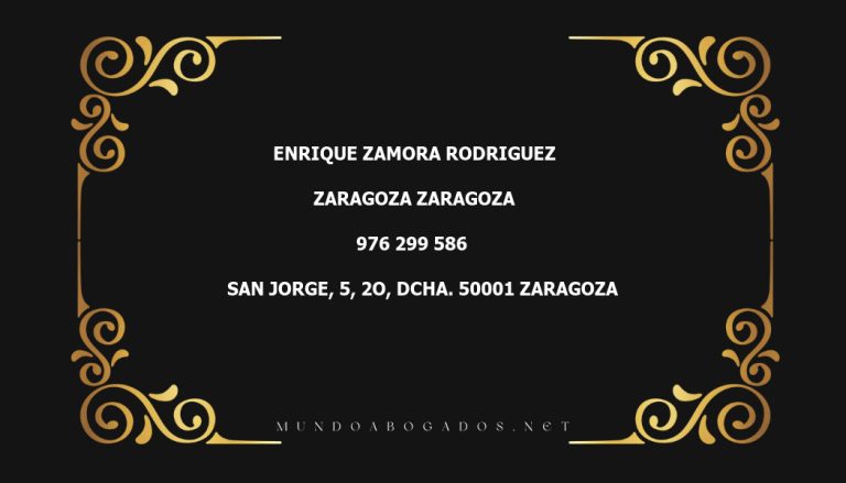 abogado Enrique Zamora Rodriguez en la localidad de Zaragoza