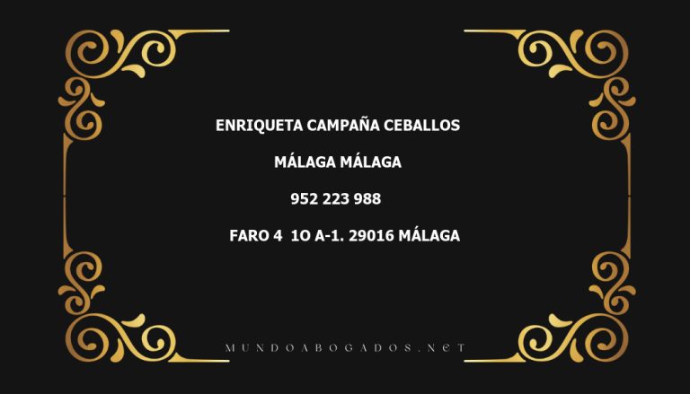 abogado Enriqueta Campaña Ceballos en la localidad de Málaga