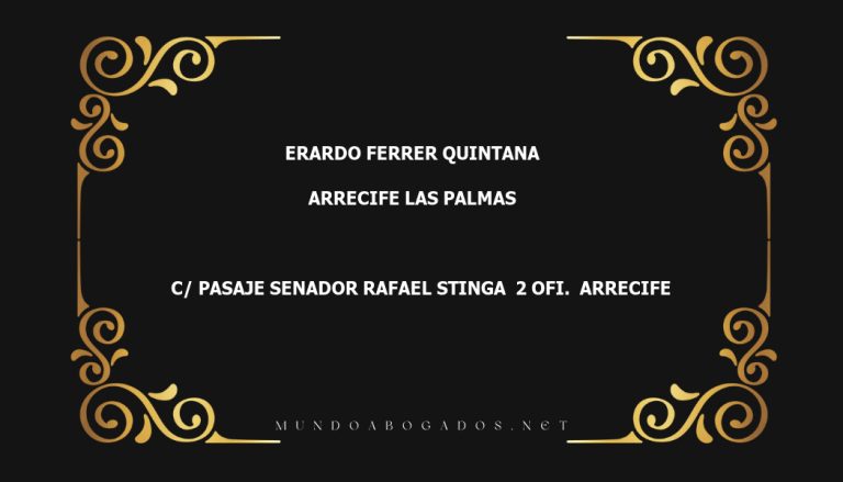 abogado Erardo Ferrer Quintana en la localidad de Arrecife