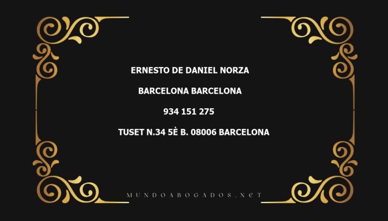 abogado Ernesto De Daniel Norza en la localidad de Barcelona