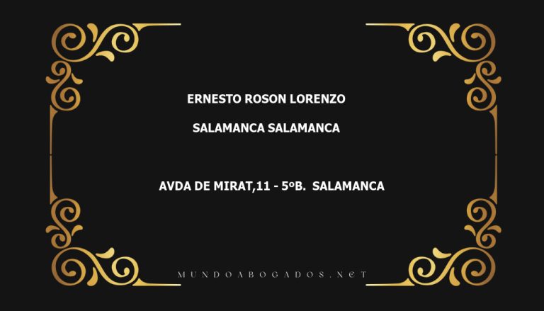 abogado Ernesto Roson Lorenzo en la localidad de Salamanca