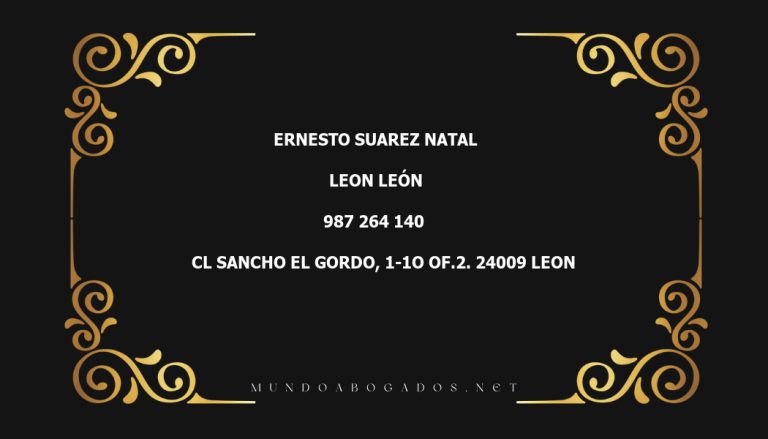 abogado Ernesto Suarez Natal en la localidad de Leon