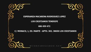 abogado Esperanza Macarena Rodriguez Lopez en la localidad de Los Cristianos