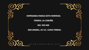 abogado Esperanza Maria Soto Hermida en la localidad de Ferrol