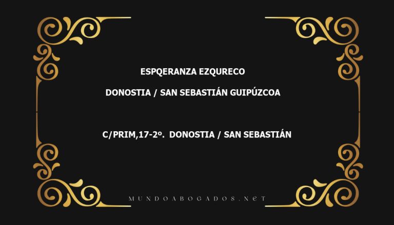 abogado Espqeranza Ezqureco en la localidad de Donostia / San Sebastián