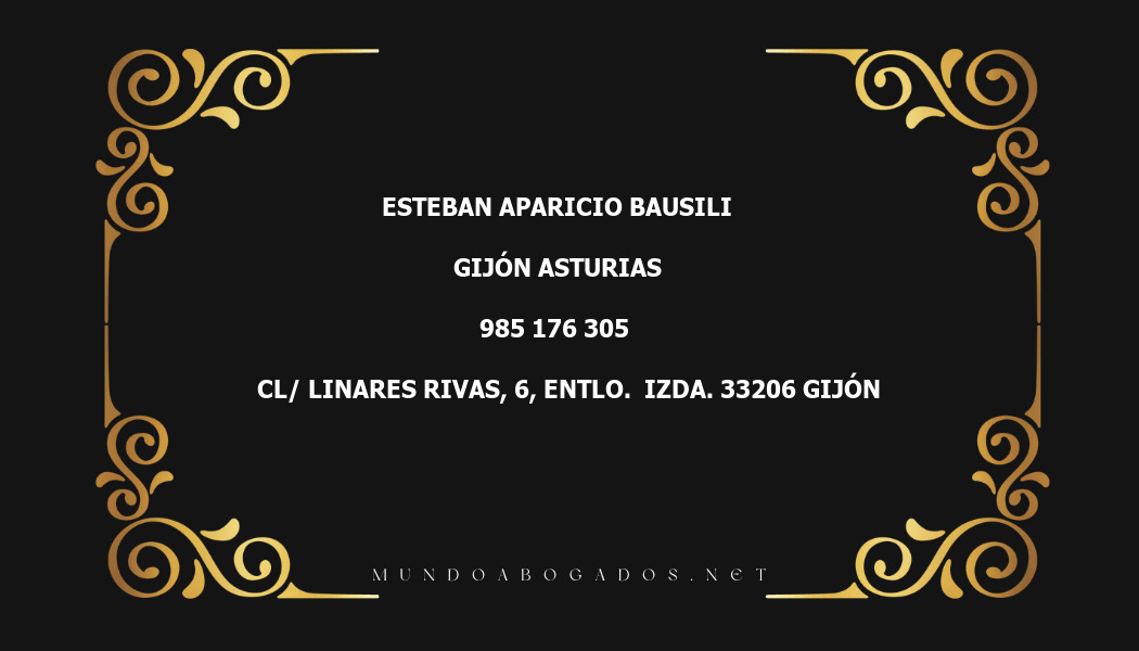 abogado Esteban Aparicio Bausili en la localidad de Gijón