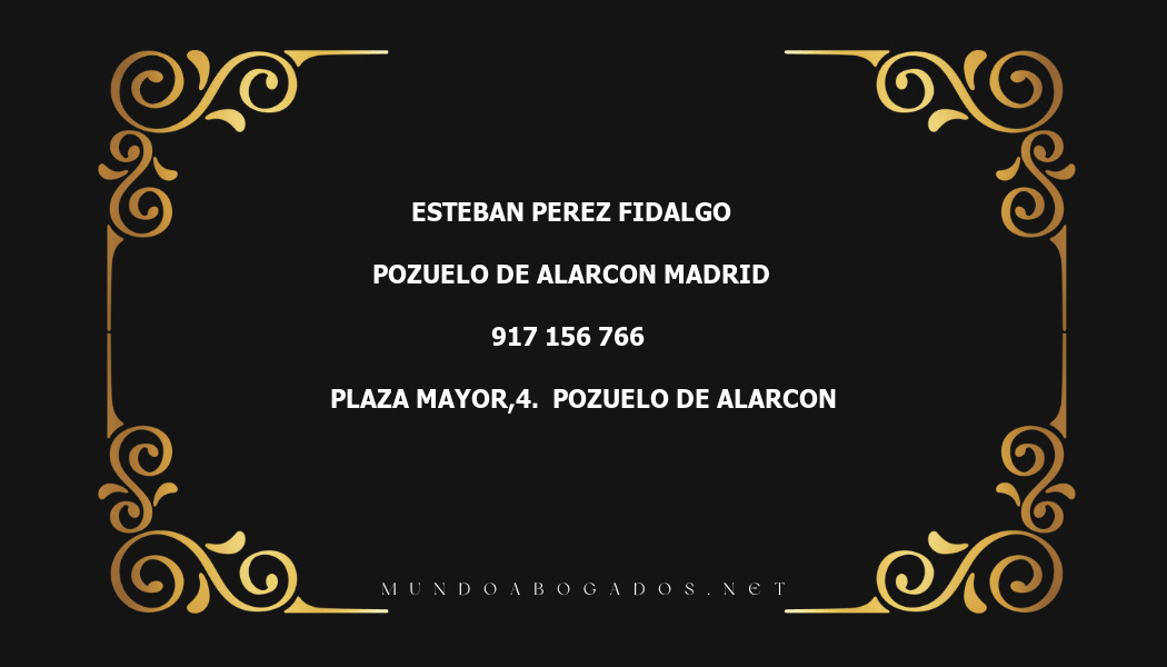 abogado Esteban Perez Fidalgo en la localidad de Pozuelo de Alarcon