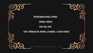 abogado Estefania Ruiz Lopez en la localidad de Cádiz