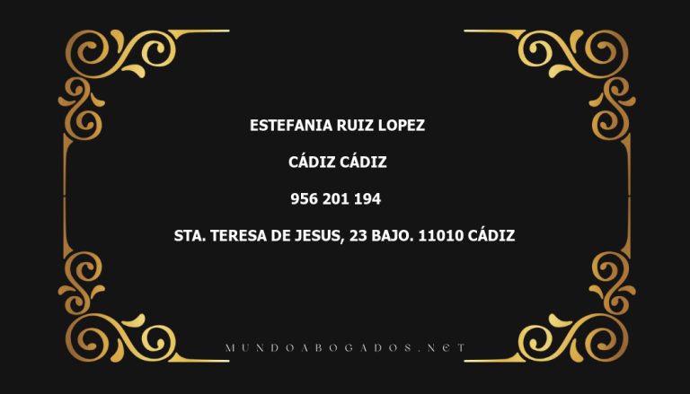 abogado Estefania Ruiz Lopez en la localidad de Cádiz