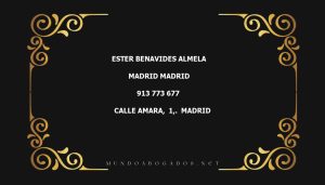 abogado Ester Benavides Almela en la localidad de Madrid