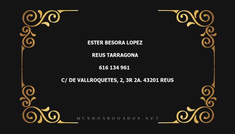 abogado Ester Besora Lopez en la localidad de Reus