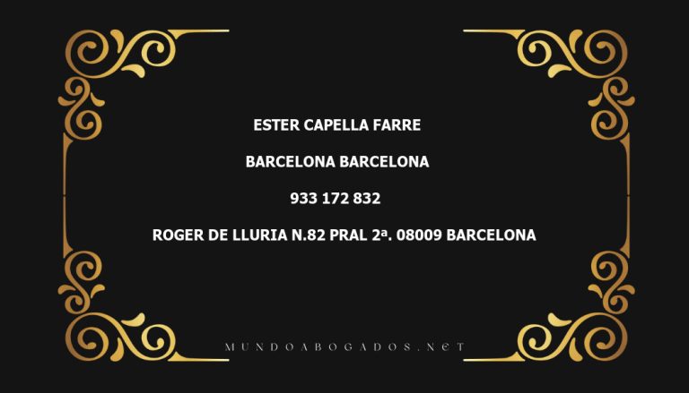 abogado Ester Capella Farre en la localidad de Barcelona