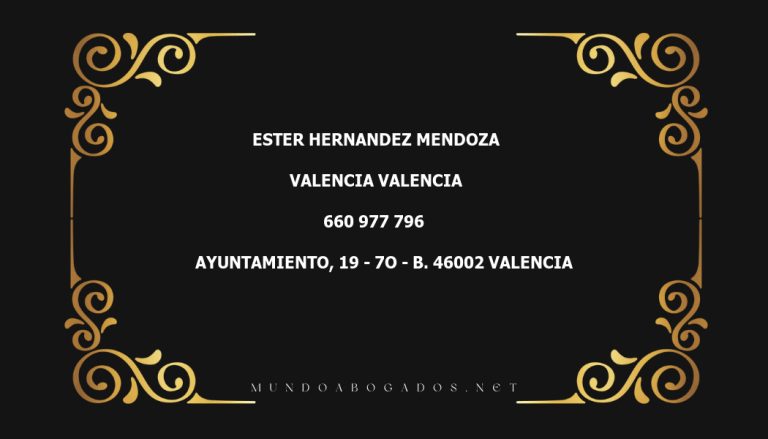 abogado Ester Hernandez Mendoza en la localidad de Valencia