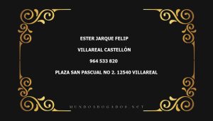 abogado Ester Jarque Felip en la localidad de Villareal