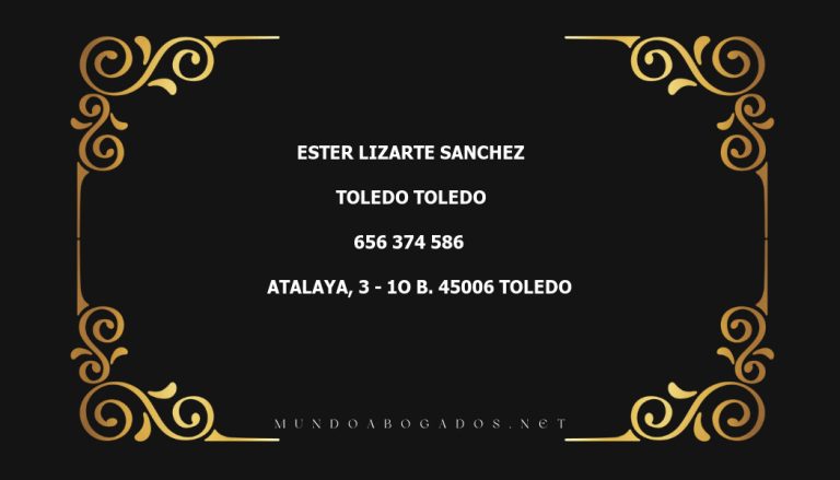 abogado Ester Lizarte Sanchez en la localidad de Toledo