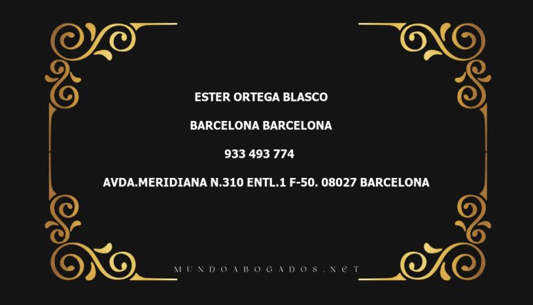 abogado Ester Ortega Blasco en la localidad de Barcelona