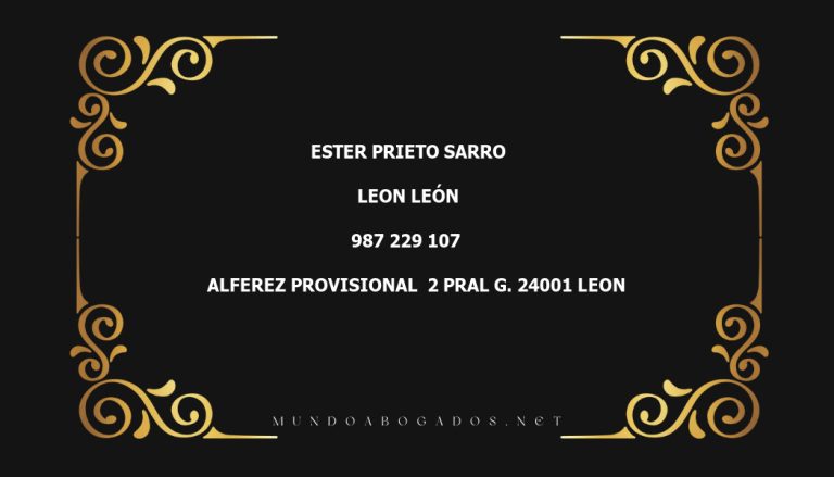 abogado Ester Prieto Sarro en la localidad de Leon