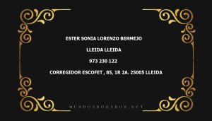 abogado Ester Sonia Lorenzo Bermejo en la localidad de Lleida