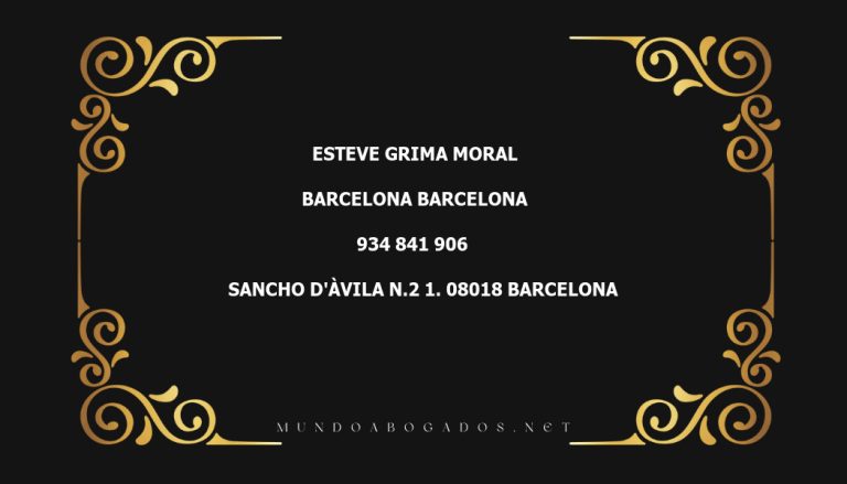 abogado Esteve Grima Moral en la localidad de Barcelona