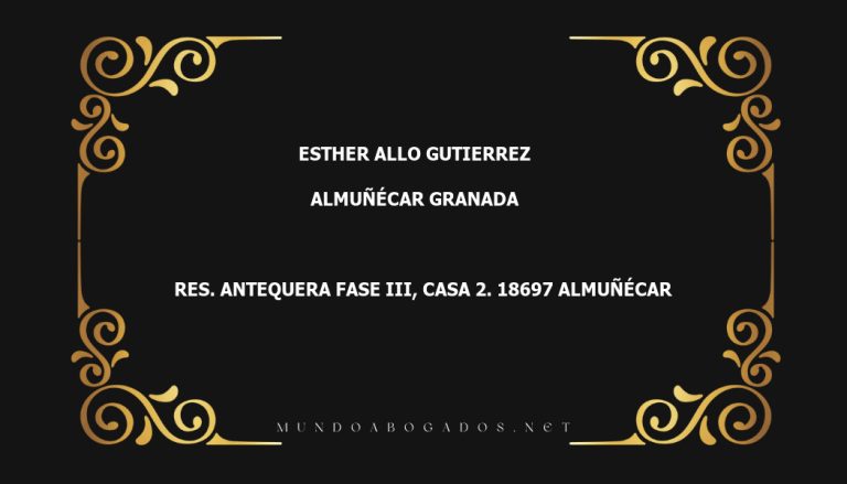 abogado Esther Allo Gutierrez en la localidad de Almuñécar