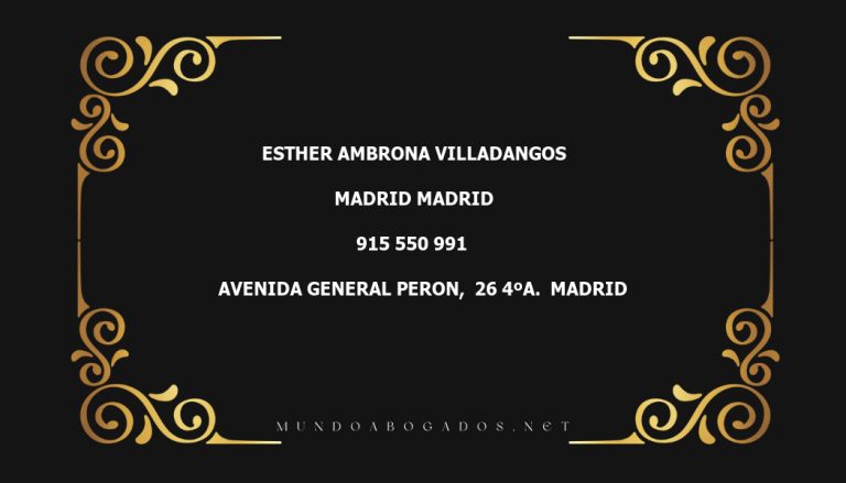 abogado Esther Ambrona Villadangos en la localidad de Madrid