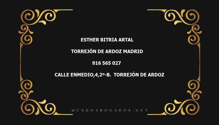 abogado Esther Bitria Artal en la localidad de Torrejón de Ardoz