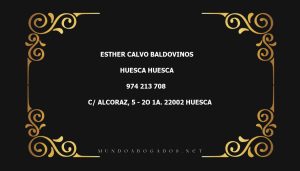 abogado Esther Calvo Baldovinos en la localidad de Huesca