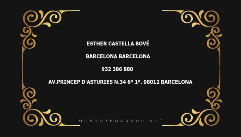 abogado Esther Castella Bové en la localidad de Barcelona