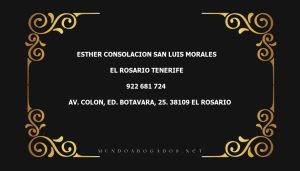 abogado Esther Consolacion San Luis Morales en la localidad de El Rosario