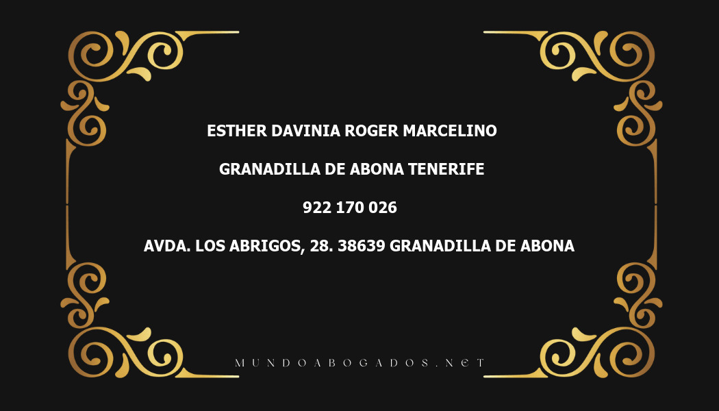 abogado Esther Davinia Roger Marcelino en la localidad de Granadilla de Abona