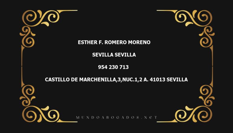 abogado Esther F. Romero Moreno en la localidad de Sevilla