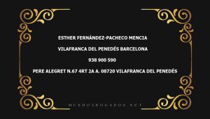 abogado Esther Fernández-Pacheco Mencia en la localidad de Vilafranca del Penedés