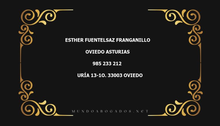 abogado Esther Fuentelsaz Franganillo en la localidad de Oviedo