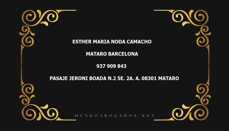 abogado Esther Maria Noda Camacho en la localidad de Mataro