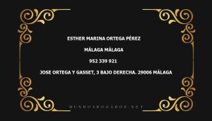 abogado Esther Marina Ortega Pérez en la localidad de Málaga