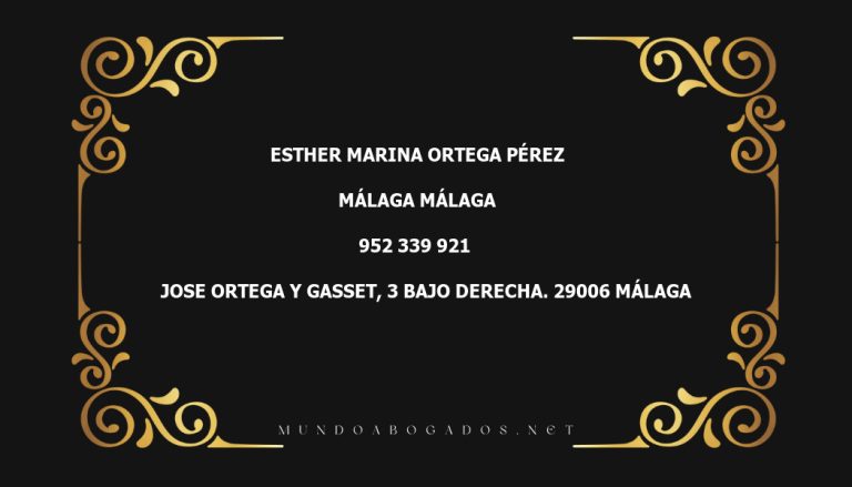 abogado Esther Marina Ortega Pérez en la localidad de Málaga