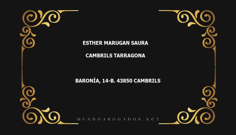 abogado Esther Marugan Saura en la localidad de Cambrils