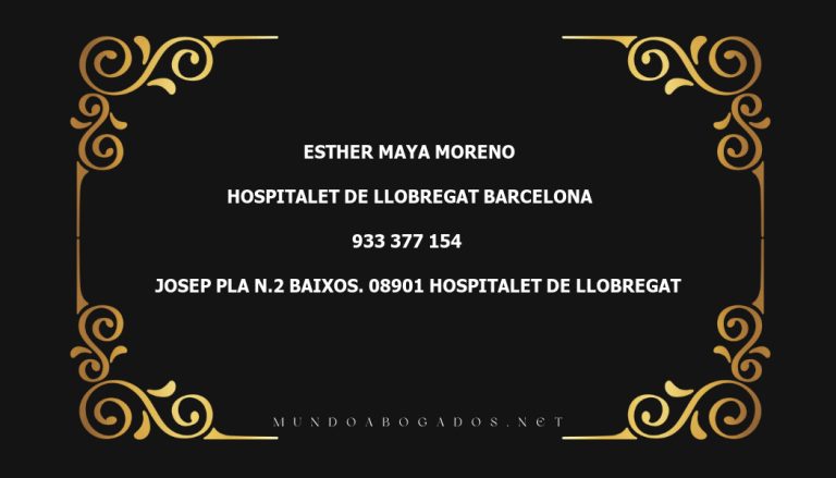 abogado Esther Maya Moreno en la localidad de Hospitalet de Llobregat