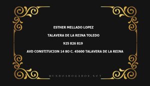 abogado Esther Mellado Lopez en la localidad de Talavera de la Reina