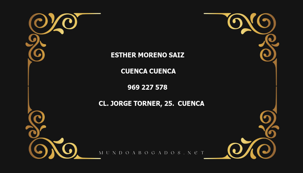 abogado Esther Moreno Saiz en la localidad de Cuenca