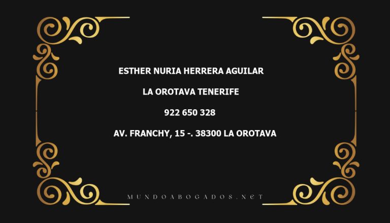 abogado Esther Nuria Herrera Aguilar en la localidad de La Orotava