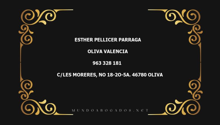 abogado Esther Pellicer Parraga en la localidad de Oliva